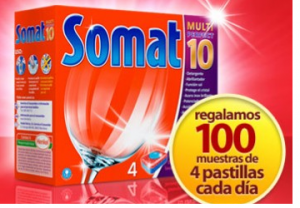 muestras gratis pastillas lavavajillas somat