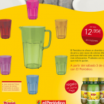 promocion el periodico - set de jarra y vasos de colores