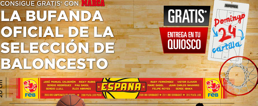 bufanda seleccion española baloncesto gratis diario marca