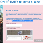 entradas cine gratis champu johnsons baby